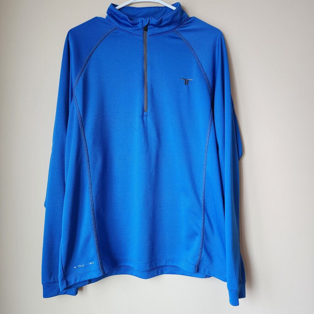 Ping Golf Performance Pullover 1/4 Zip Long Sleeve Shirt Blue Mens Size Large
